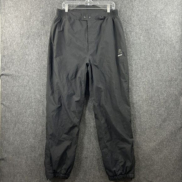 Vintage Alpine Design Gore-Text Ski Pants Men's Medium Black Fleece Lined Snow - Picture 1 of 15
